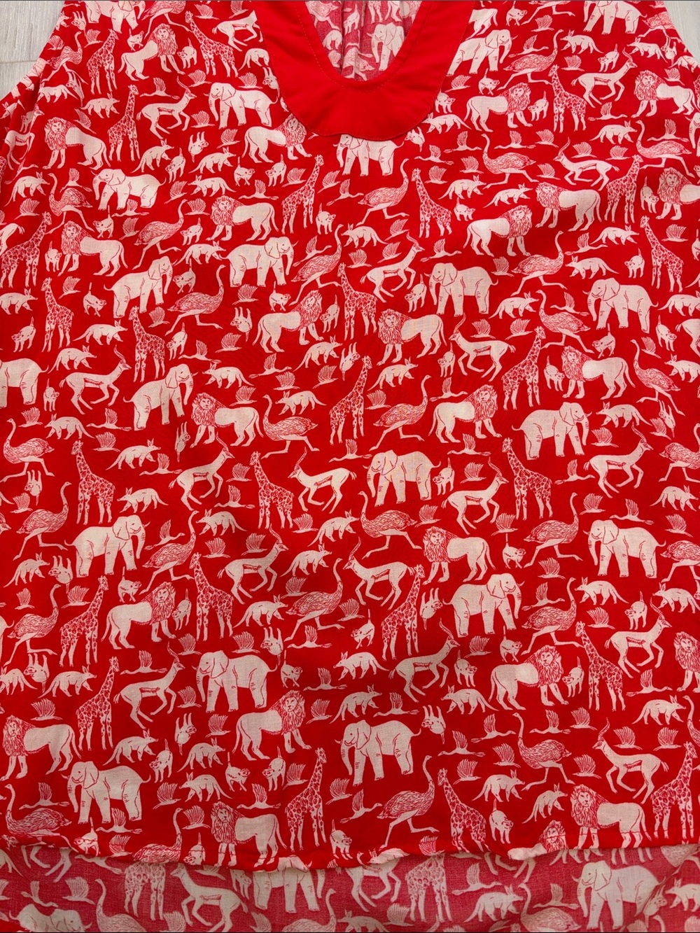 Maeve by Anthropologie Red and White Elephant Print Tank Top size 12 - Picture 4 of 8